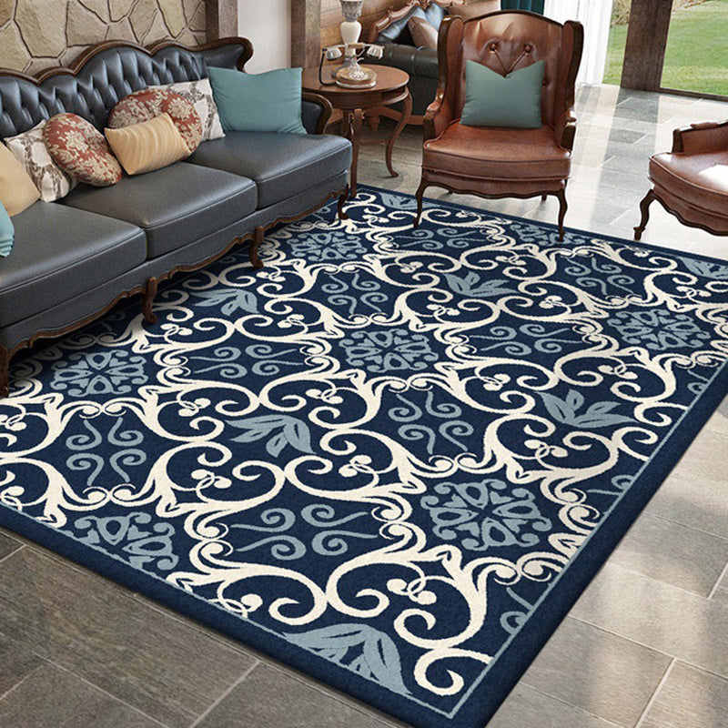 Moroccan Living Room Rug Multicolor Design Printed Carpet Polyester Pet Friendly Stain Resistant Carpet