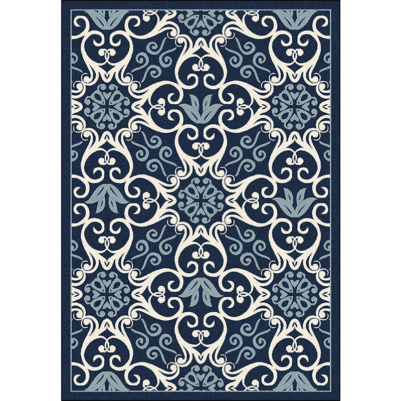 Moroccan Living Room Rug Multi-colored Pattern Printed Rug Polyester Pet-friendly Stain-resistant Area Rug
