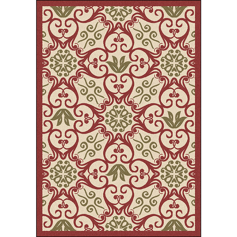 Moroccan Living Room Rug Multi-colored Pattern Printed Rug Polyester Pet-friendly Stain-resistant Area Rug
