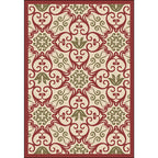 Moroccan Living Room Rug Multi-colored Pattern Printed Rug Polyester Pet-friendly Stain-resistant Area Rug