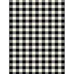 Modern living room rug in black-white small grid print rug polyester machine washable area rug