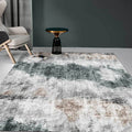 Gray Contemporary Area Rug Polyester Abstract Rug Washable Non-Slip Back Carpet for Living Room