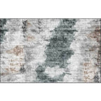 Gray Contemporary Area Rug Polyester Abstract Rug Washable Non-Slip Back Carpet for Living Room