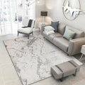 Nordic Modern Rug in Ivory Abstract Marble Pattern Rug Polyester Machine Washable Non-Slip Rug for Home Decor
