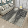 Black-and-white bedroom carpet Modern abstract pinstripe pattern carpet Polyester non-slip backing washable carpet