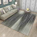 Black-and-white bedroom carpet Modern abstract pinstripe pattern carpet Polyester non-slip backing washable carpet