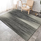 Black-and-white bedroom carpet Modern abstract pinstripe pattern carpet Polyester non-slip backing washable carpet