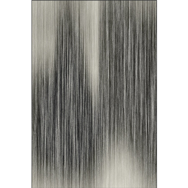 Black-and-white bedroom carpet Modern abstract pinstripe pattern carpet Polyester non-slip backing washable carpet