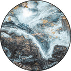 Simple modern rug in blue and black abstract marble pattern rug polyester washable rug for home decoration
