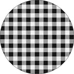 Modern Living Room Rug in Black-White Check Print Rug Polyester Washable Non-Slip Rug
