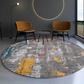 Industrial Abstract Rug Gray Polyester Rug Machine Washable Non-Slip Back Rug for Bedroom