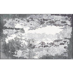 Gray and white contemporary carpet polyester abstract rug washable non-slip backing rug for the living room