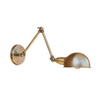 Retro Dome Wall Lamp 1 Bulb Metal Wall Lighting with Swingarm in Brass/Chrome for Bathroom