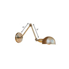 Retro Dome Wall Lamp 1 Bulb Metal Wall Lighting with Swingarm in Brass/Chrome for Bathroom