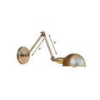 Retro Dome Wall Lamp 1 Bulb Metal Wall Lighting with Swingarm in Brass/Chrome for Bathroom