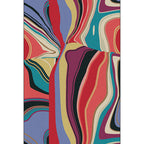 Multicolored Bedroom Rug Modern Abstract Twisted Line Pattern Area Rug Polyester Washable Non-slip Rug