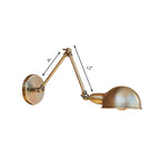 Retro Dome Wall Lamp 1 Bulb Metal Wall Lighting with Swingarm in Brass/Chrome for Bathroom