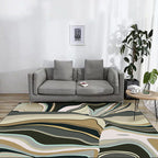 Multicolored Bedroom Rug Modern Abstract Twisted Line Pattern Area Rug Polyester Washable Non-slip Rug