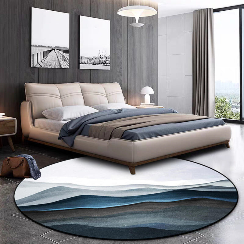 Colorful Bedroom Carpet Modern Abstract Mountain Pattern Area Rug Polyester Pet-Friendly Washable Rug
