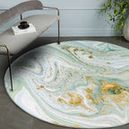 Casual modern rug in green abstract sea water design rug polyester machine washable rug for home decor