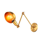 Retro Dome Wall Lamp 1 Bulb Metal Wall Lighting with Swingarm in Brass/Chrome for Bathroom