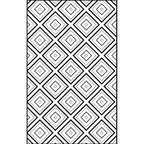 White Bedroom Rug Modern Diamond Pattern Area Rug Polyester Pet Friendly Machine Washable Rug