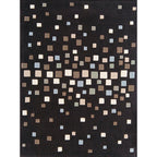 Black Bedroom Rug New Plaid Pattern Rug Polyester Non-Slip Backing Pet-Friendly Rug