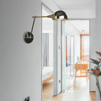 Retro Dome Wall Lamp 1 Bulb Metal Wall Lighting with Swingarm in Brass/Chrome for Bathroom