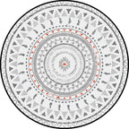Gray Bedroom Rug Southwestern Circle Triangle Pattern Area Rug Polyester Pet-Friendly Rug