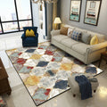 Ivory Bedroom Rug Moroccan Geometric Pattern Area Rug Polyester Non-Slip Back Pet-Friendly Rug