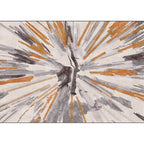 Ivory Bedroom Rug Modern Abstract Watercolor Painting Line Pattern Rug Polyester Non-Slip Machine Washable Rug