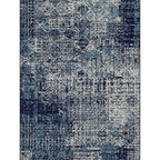 Modern living room rug in blue abstract print rug polyester machine washable non-slip rug