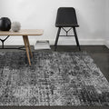 Black bedroom rug modern abstract pattern rug polyester dirt-repellent machine washable rug