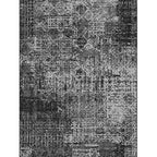 Black bedroom rug modern abstract pattern rug polyester dirt-repellent machine washable rug