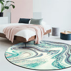 Modern living room carpet in green abstract marble print Carpet polyester washable non-slip backing carpet