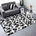 Contemporary modern rug in black and white with a small damage pattern polyester rug pet-friendly rug for home decor