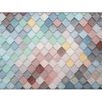 Modern living room rug Colorful scales diamond print rug Polyester stain-resistant area rug