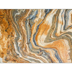 Modern living room rug in orange abstract rock structure print rug polyester washable pet-friendly rug