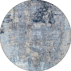 Blue Bedroom Rug Modern Abstract Paint Pattern Area Rug Polyester Stain Resistant Washable Rug