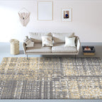 Funky Abstract Carpet Gray Industrial Carpet Polyester Washable Non-Slip Underlay Carpet for Living Room