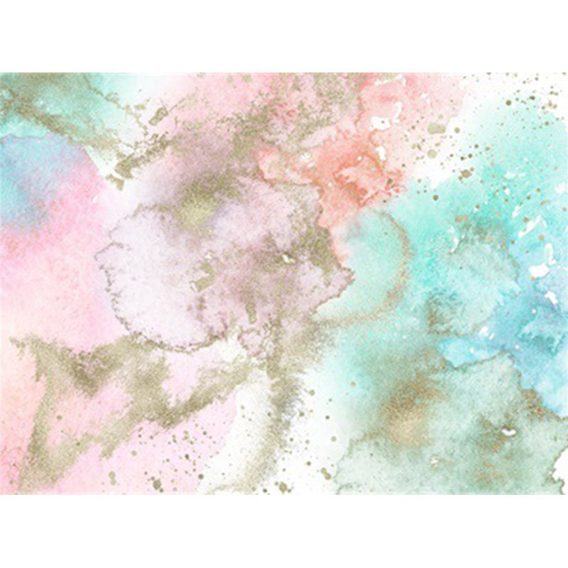 Modern living room rug in pink and blue abstract spray print rug polyester washable non-slip floor rug