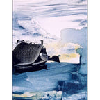 Blue Bedroom Carpet Modern Abstract Ink Painting Pattern Area Rug Polyester Non-Slip Machine Washable Rug