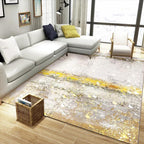 Casual modern rug in cream-colored abstract paint pattern rug polyester pet-friendly washable rug for home decor
