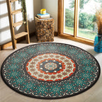 Oriental Moroccan rug in blue floral pattern rug polyester pet-friendly rug for home decor