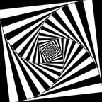 Novelty Living Room Rug in Black and White 3D Stripe Pattern Rug Polyester Non-Slip Machine Washable Rug