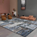 Whitewash Abstract Rug Grey Industrial Rug Polyester Washable Non-Slip Underlay Rug for Living Room