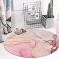 Modern living room rug in pink abstract watercolor painting printed rug polyester non-slip washable area rug