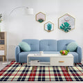 Minimalist modern rug in yellow check pattern rug polyester non-slip backing rug for home decor