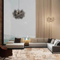 Unique Abstract Rug Brown Industrial Design Rug Polyester Washable Non-Slip Backing Rug for the Living Room