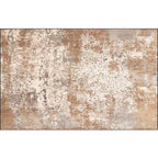 Unique Abstract Rug Brown Industrial Design Rug Polyester Washable Non-Slip Backing Rug for the Living Room
